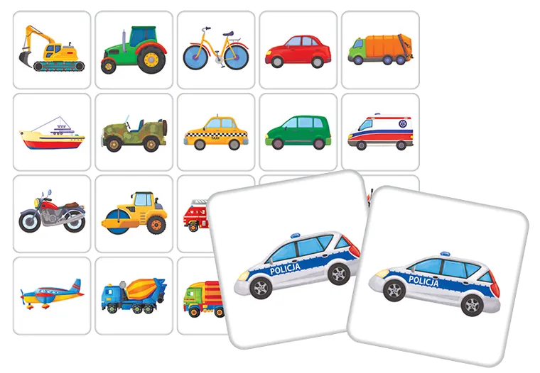 Adamigo, pojazdy, memory mini