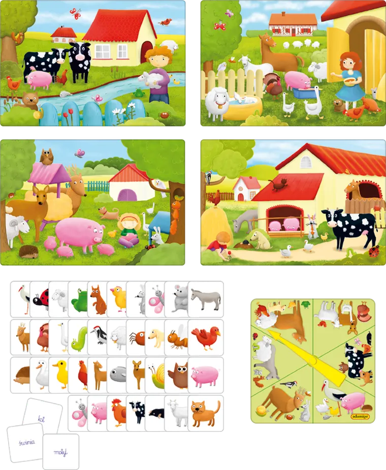 Adamigo, Wesoła Farma, Loteryjka, gra edukacyjna