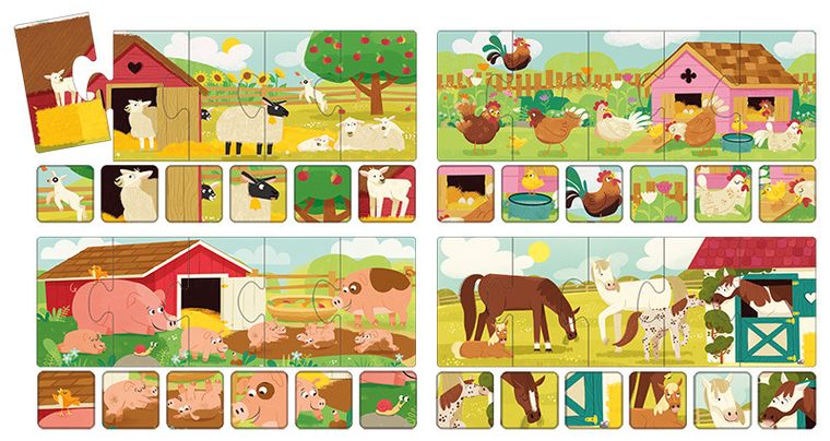 Adamigo, Zagroda, puzzle obserwacyjne z grą, 20 elementów