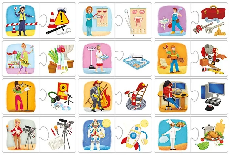 Adamigo, Zawody i atrybuty, puzzle, 24 elementy