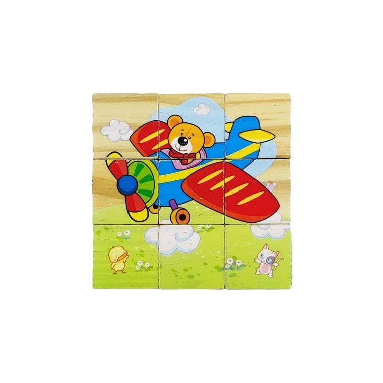 Adar, drewniane klocki obrazkowe, 9 elementów