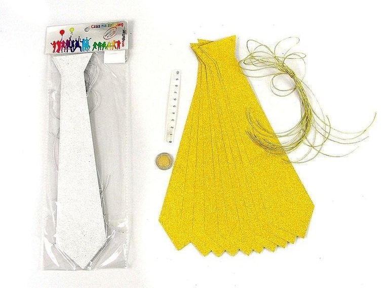Adar, krawaty party z tektury, 30-6,5cm, 10 szt.