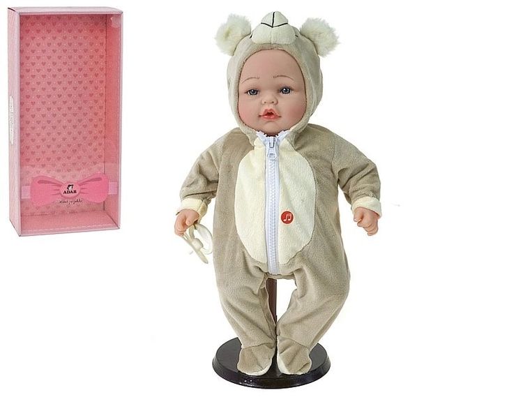 Adar, lalka śpiewająca i mówiąca po polsku, beżowy miś, 40 cm