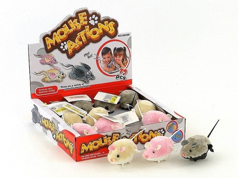 Adar, mysz nakręcana, kolorowa, 12 szt.