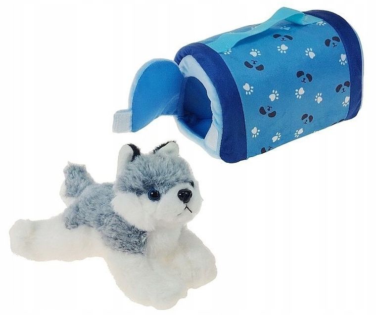 Adar, Pies w transporterze, maskotka z zestawem lekarskim