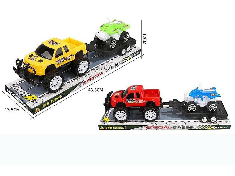 Adar, terenówka z przyczepą i quadem