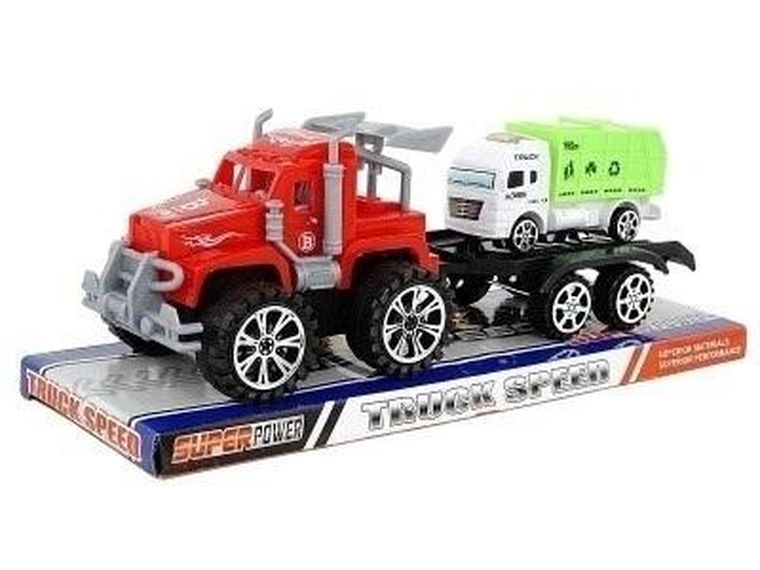 Adar, tir z lawetą i autem