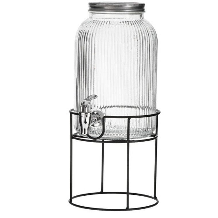 Adler, słój do napojów z kranikiem i stojakiem, szklany, 4l