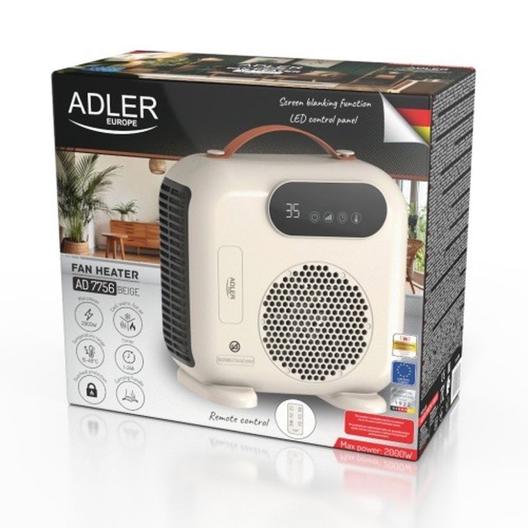 Adler, termowentylator LED z pilotem