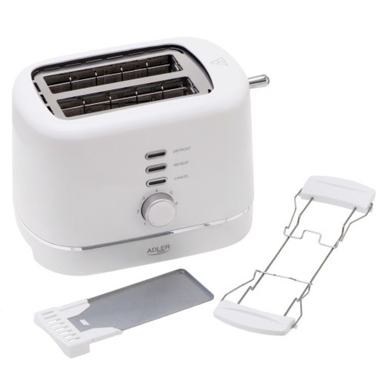 Adler, toster z rusztem, biały