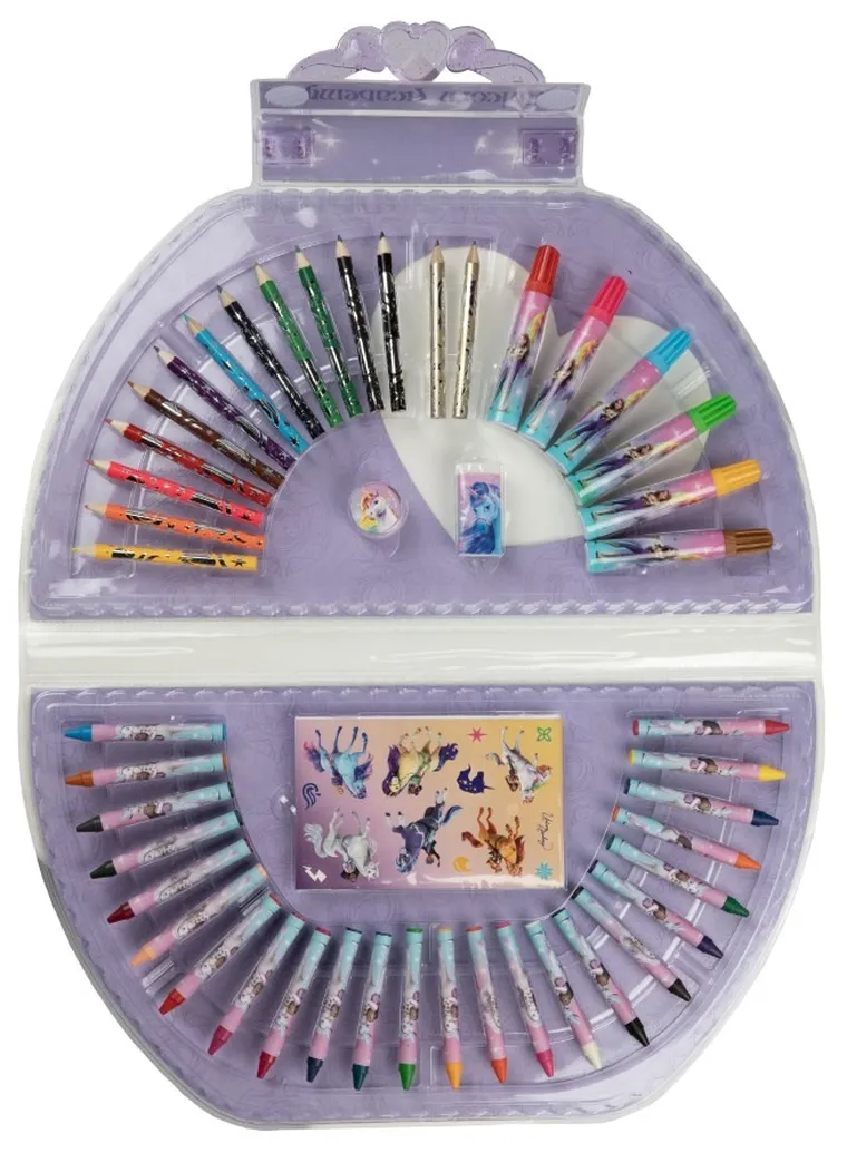 Akademia Jednorożców, zestaw artystyczny w walizce, 51 elementów