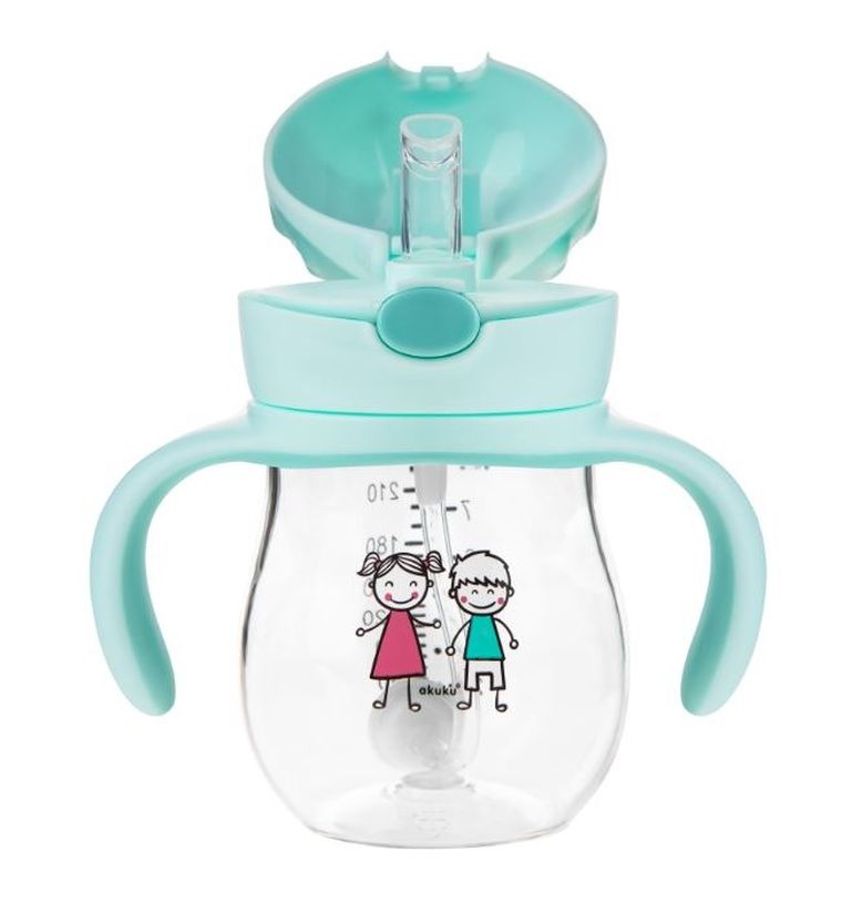 Akuku, bidon ze słomką z odważnikiem, A0033, 250 ml
