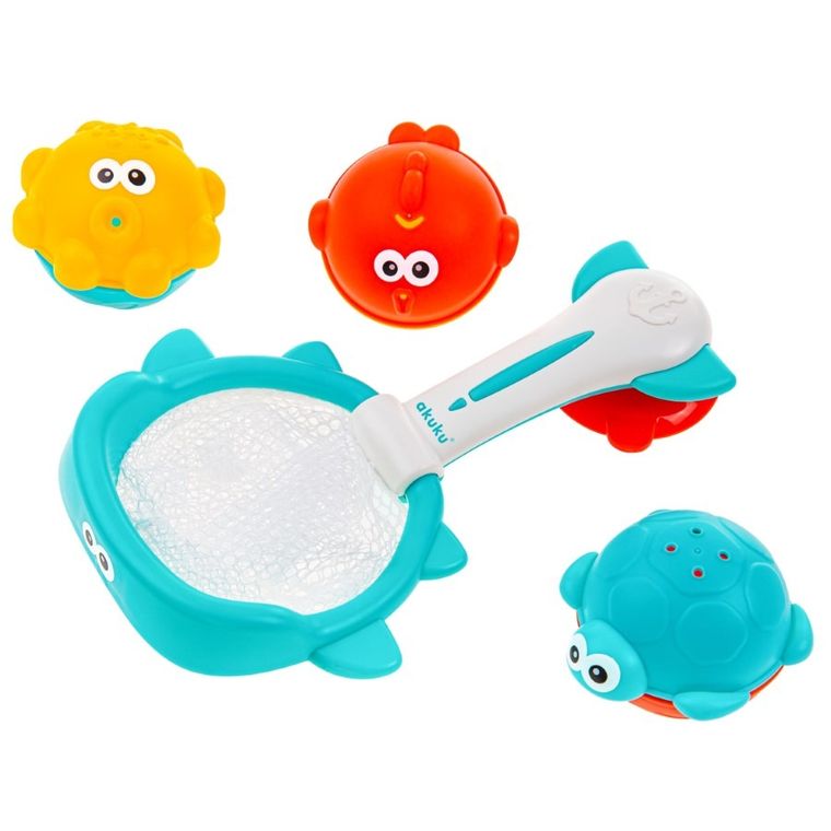 Akuku, kosz z zabawkami kąpielowymi