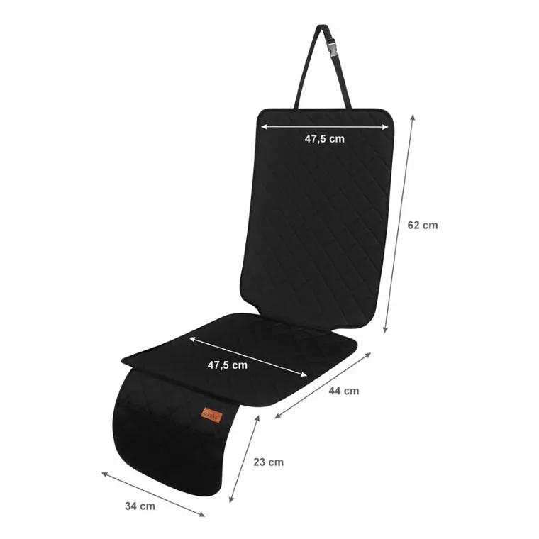 Akuku, mata pod fotelik samochodowy, długa, czarna