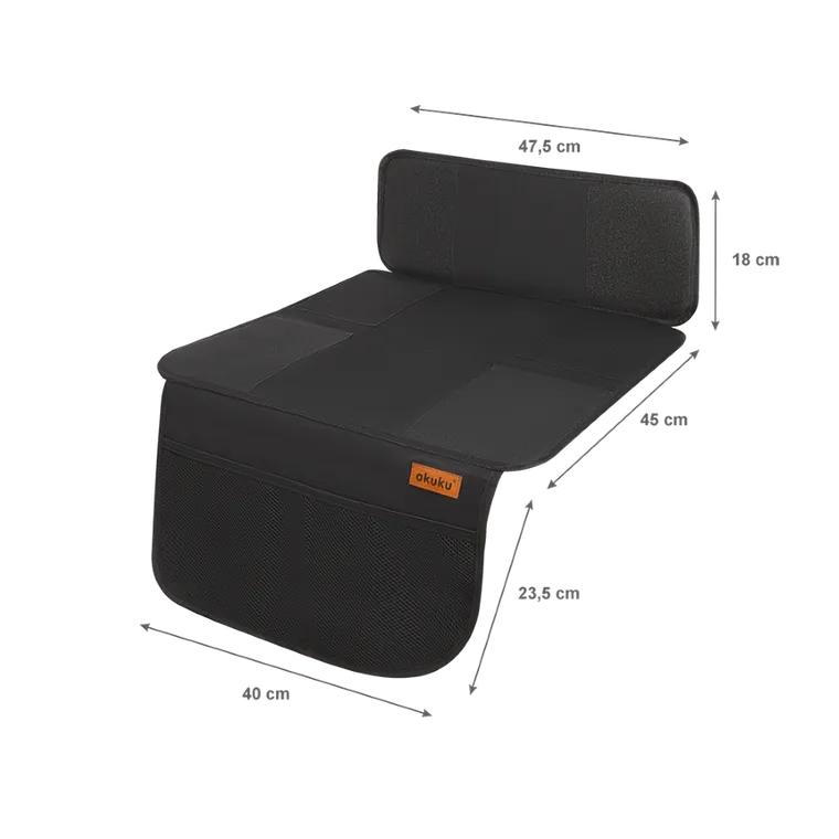 Akuku, mata pod fotelik samochodowy, krótka, czarna