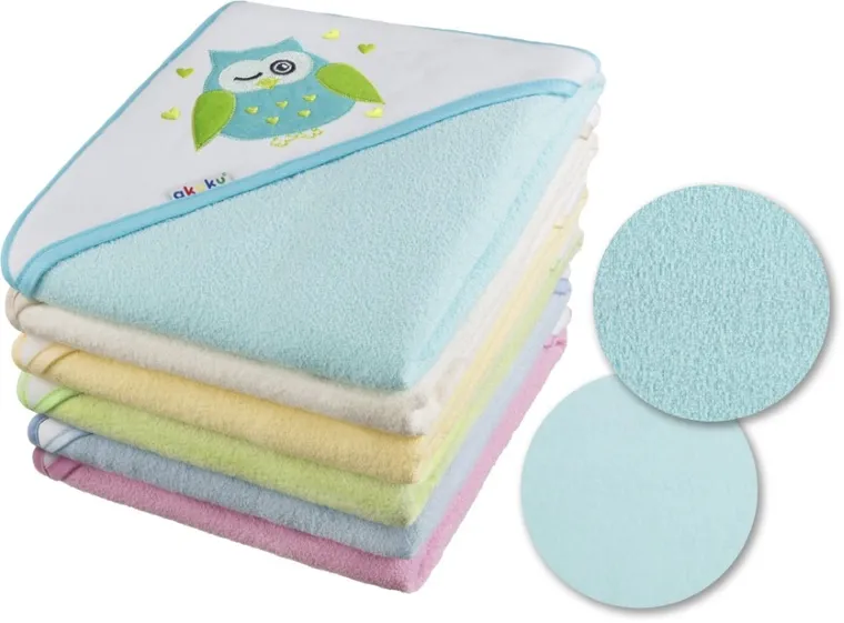 Akuku, okrycie kąpielowe, bawełniane, szare, 100-100 cm