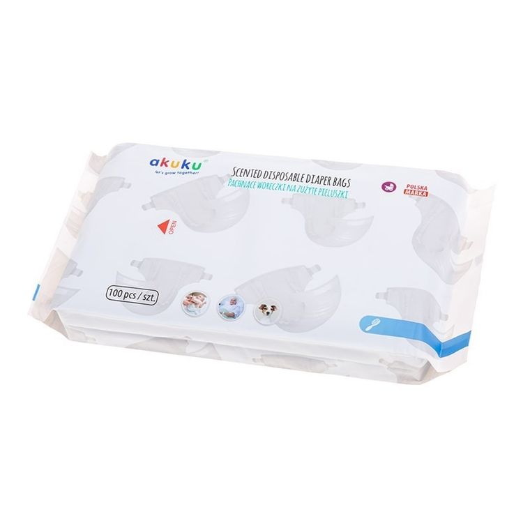 Akuku, pachnące woreczki na zużyte pieluszki, 100 szt.