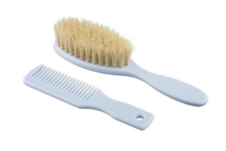 Akuku, szczotka + grzebień, naturalne włosie, blue