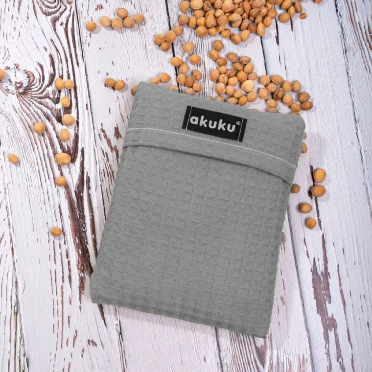 Akuku, termofor z pestek wiśni, grey, 13-16 cm