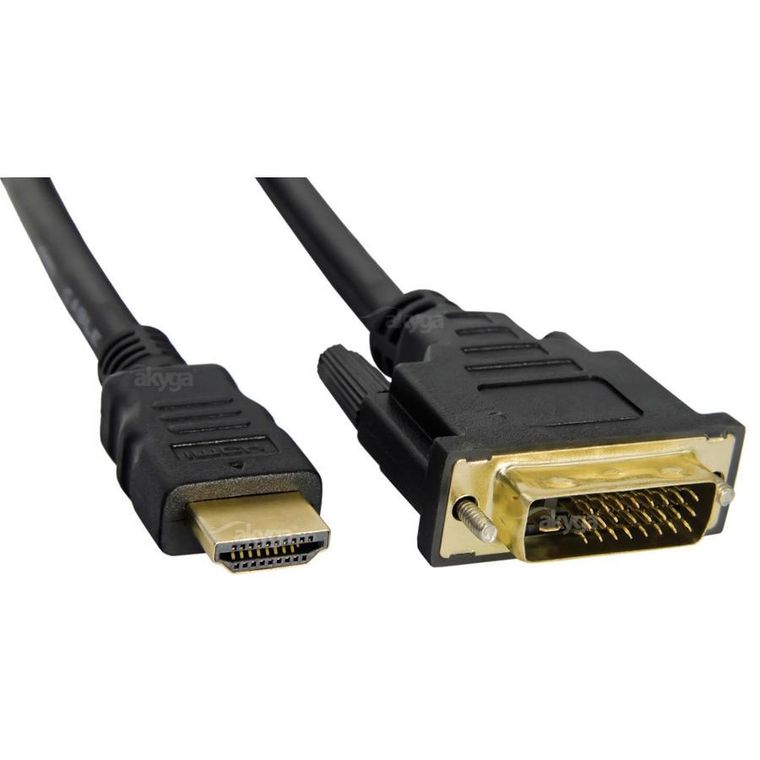 Akyga, kabel, Ak-av AK-AV-11, dvi-d M - hdmi M, 1,8m, czarny