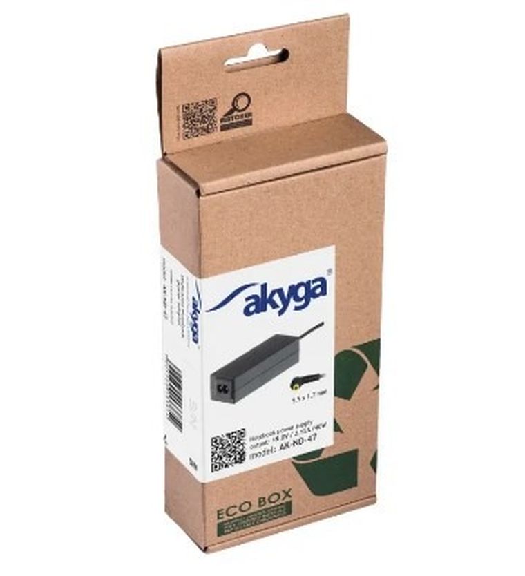 Akyga, zasilacz sieciowy, AK-ND-47, do notebooka Acer, Dell, Packard Bell