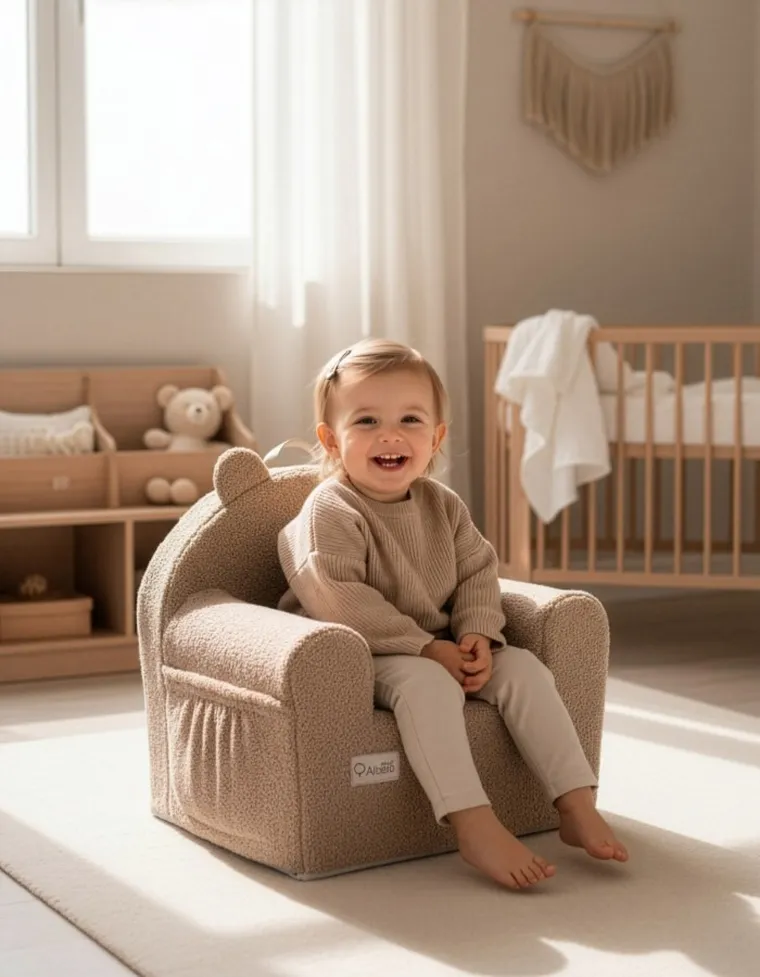 Albero Mio, Cotton Muślin & Boucle, fotelik piankowy, karmel