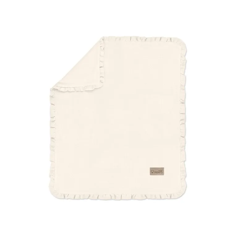 Albero Mio, kocyk z falbanką, wanilia, 80-100 cm