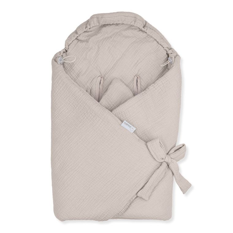 Albero Mio, otulacz muślinowy do fotelika, ocieplany, beż
