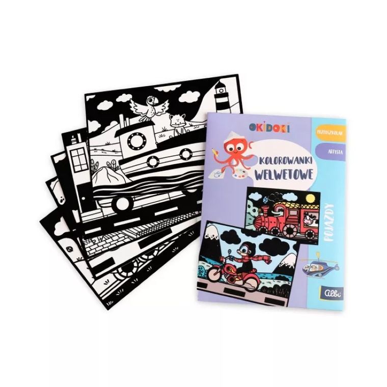 Albi. Okidoki. Kolorowanka welurowa. Pojazdy