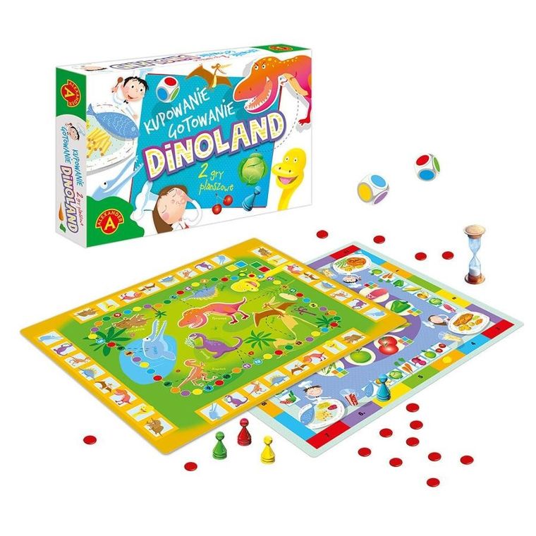 Alexander, Dinoland: Kupowanie, gotowanie, gra planszowa