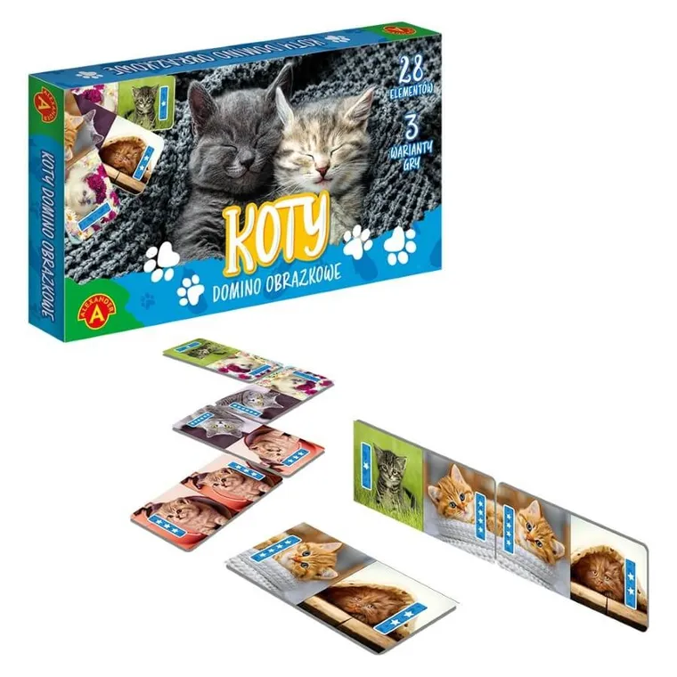Alexander, domino obrazkowe, gra familijna, Koty, 28 elementów