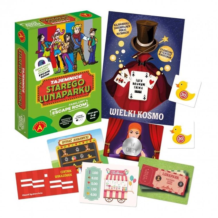Alexander, Escape Room, Tajemnice starego lunaparku, gra familijna