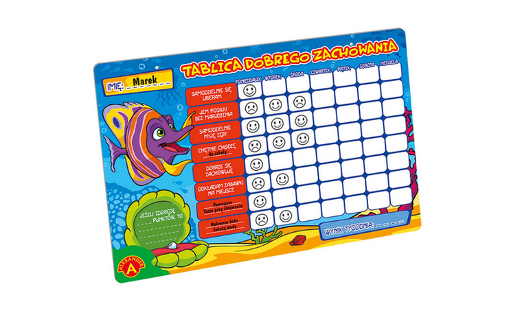 Alexander, Magnetyczna Tablica Dobrego Zachowania, tablica motywacyjna, magnesy, pisak