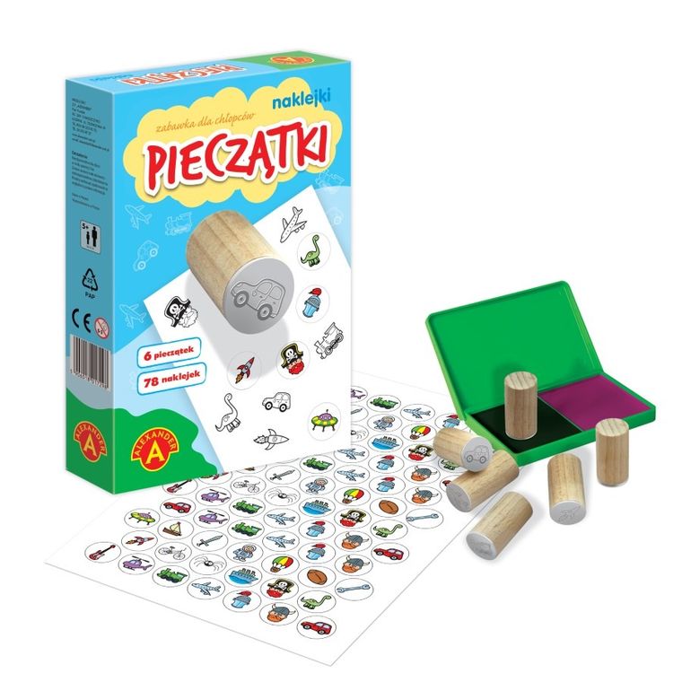 Alexander, Małe pieczątki i naklejki dla chłopców, zestaw kreatywny