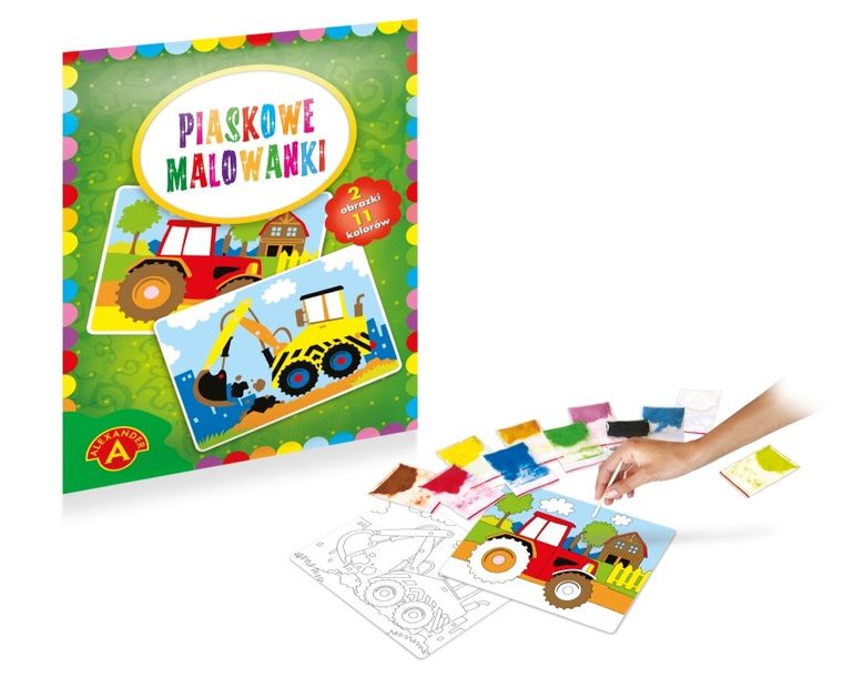 Alexander, Piaskowe malowanki, Koparka, Traktor