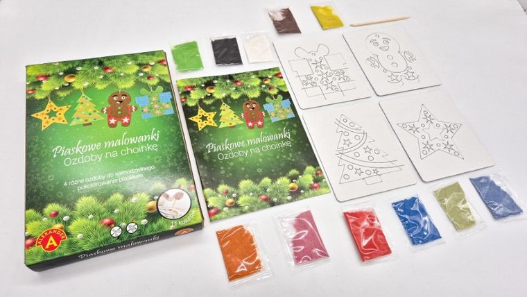 Alexander, Piaskowe Malowanki, Ozdoby na Choinkę: Ciastek, zestaw kreatywny