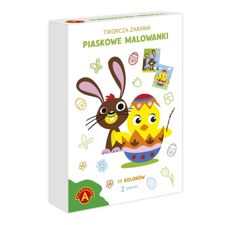 Alexander, Piaskowe malowanki, wielkanocny kurczaczek i zajączek, zestaw artystyczny