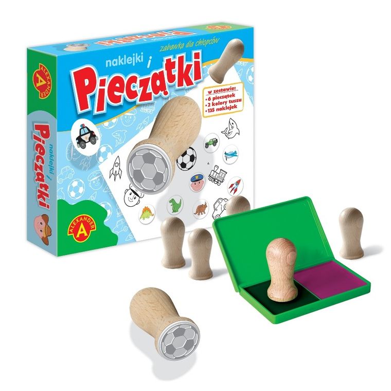 Alexander, Pieczątki i naklejki dla chłopców, zestaw kreatywny