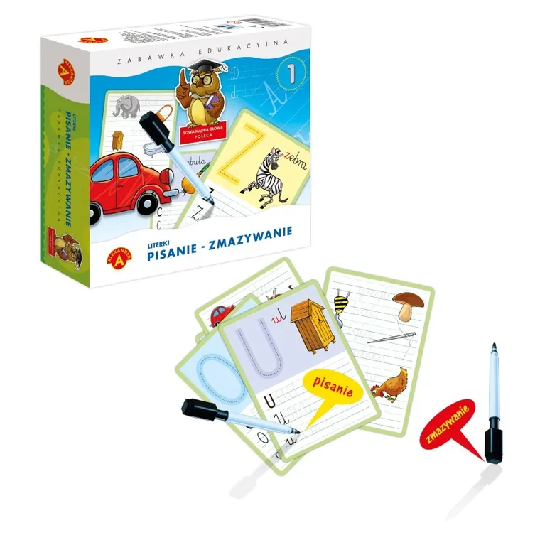 Alexander, Sowa Mądra Głowa, Literki, pisanie - zmazywanie, zabawka edukacyjna