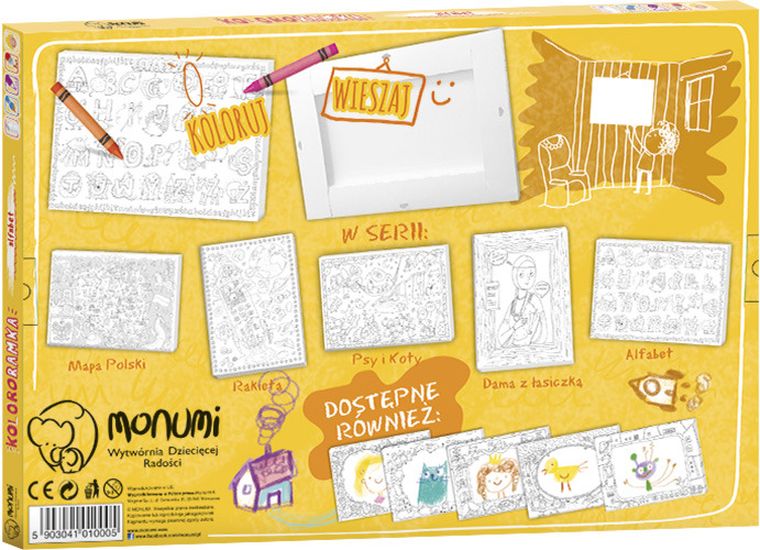 Alfabet. Kolorowanka ramka do zawieszenia