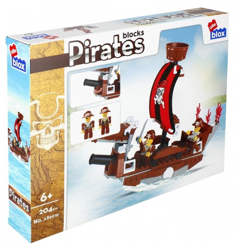Alleblox, Pirat, klocki konstrukcyjne, 204 elementy