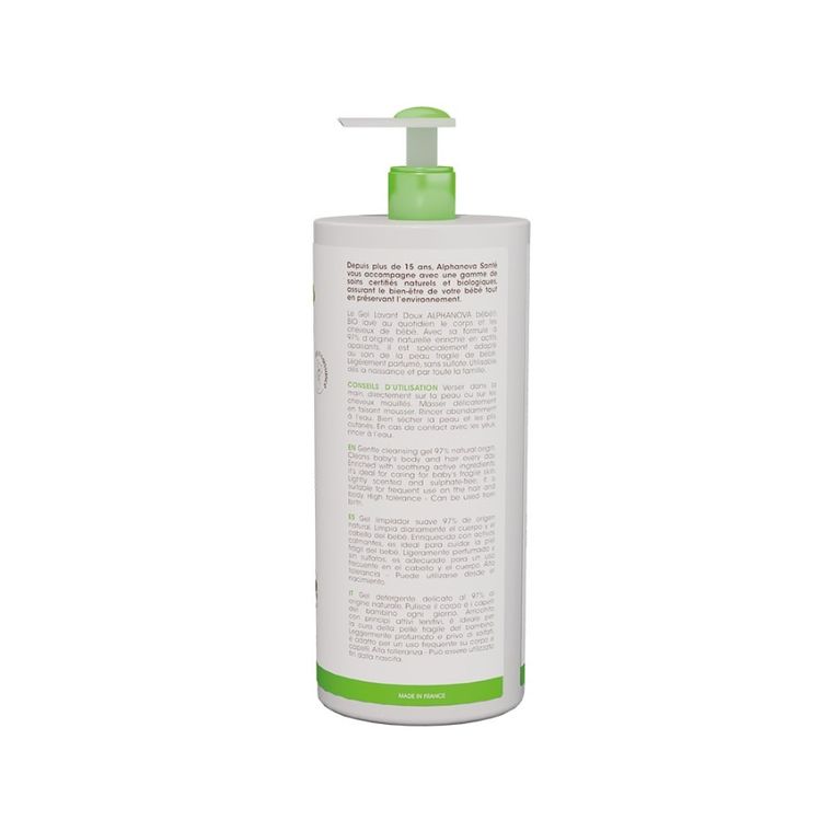 Alphanova Bebe Bio, delikatny żel myjący dla niemowląt 2w1, 1000 ml