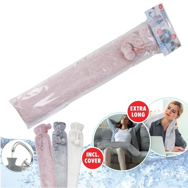 Alpina, termofor w pokrowcu, gumowy, różowy, 2l