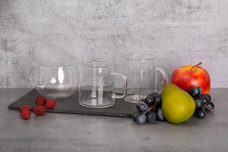 Altom Design, Bianca, komplet 3 kubków cienkościennych, 310 ml