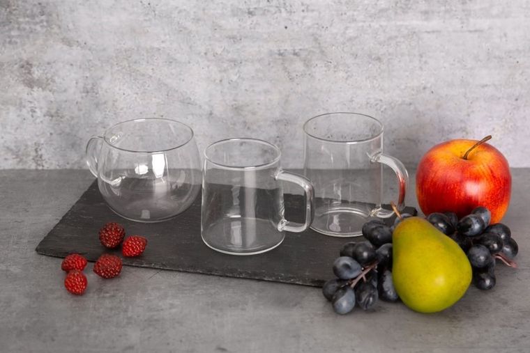 Altom Design, Bianca, komplet 3 kubków cienkościennych, 420 ml