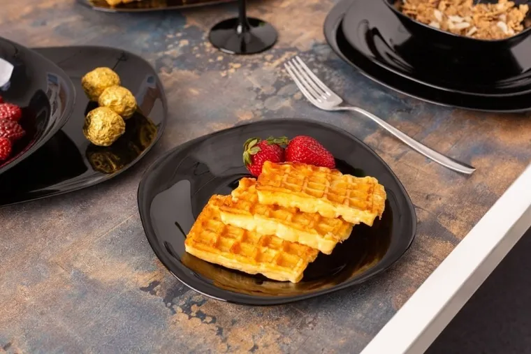 Altom Design, Black Harmony, talerz płytki, czarny, 24,5 cm