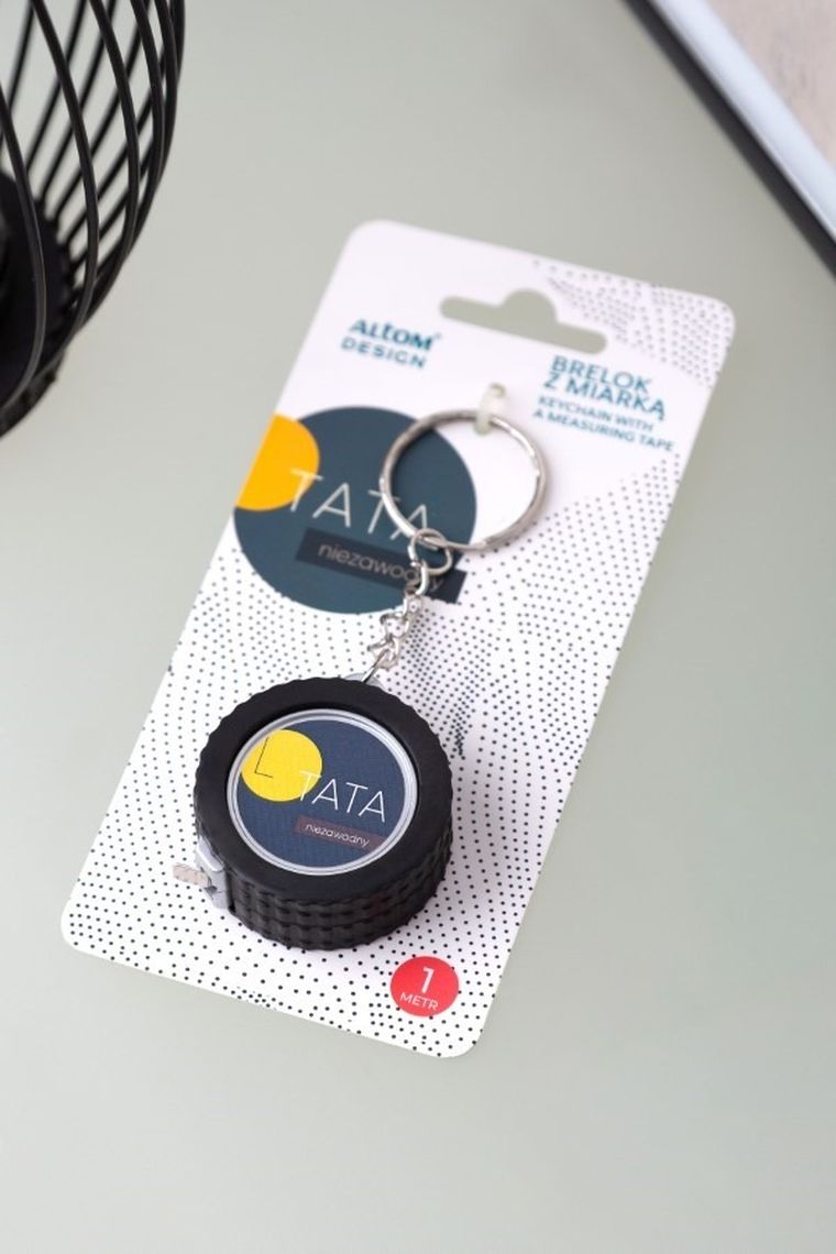Altom Design, brelok z miarką, 4-1.5 cm, dł. 9 cm, tata niezawodny