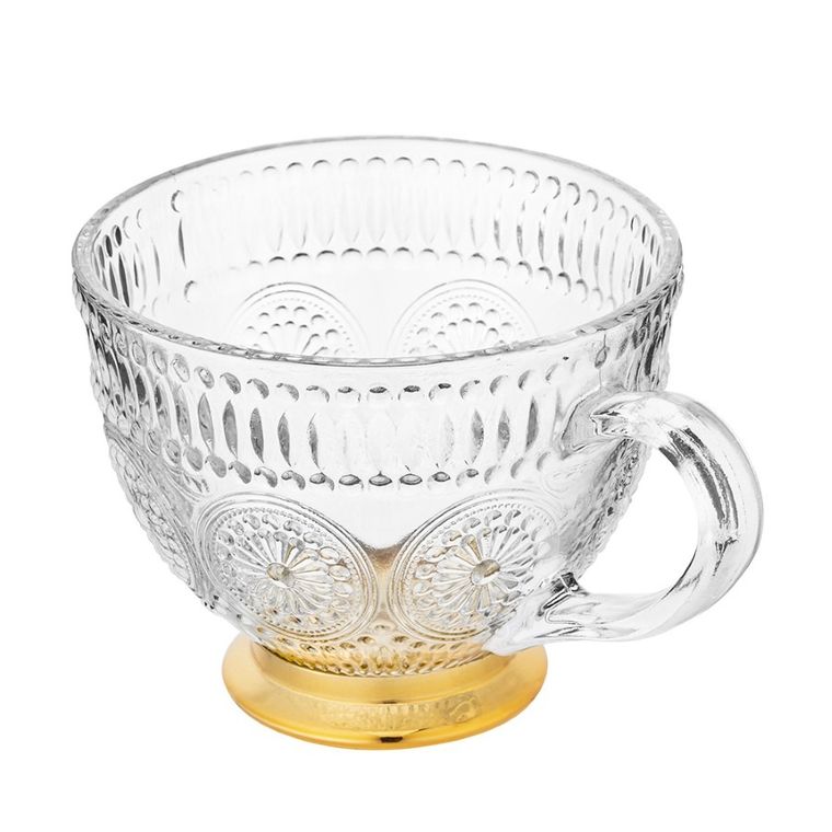 Altom Design, Daisy, kubek na złotej stopce, 430 ml