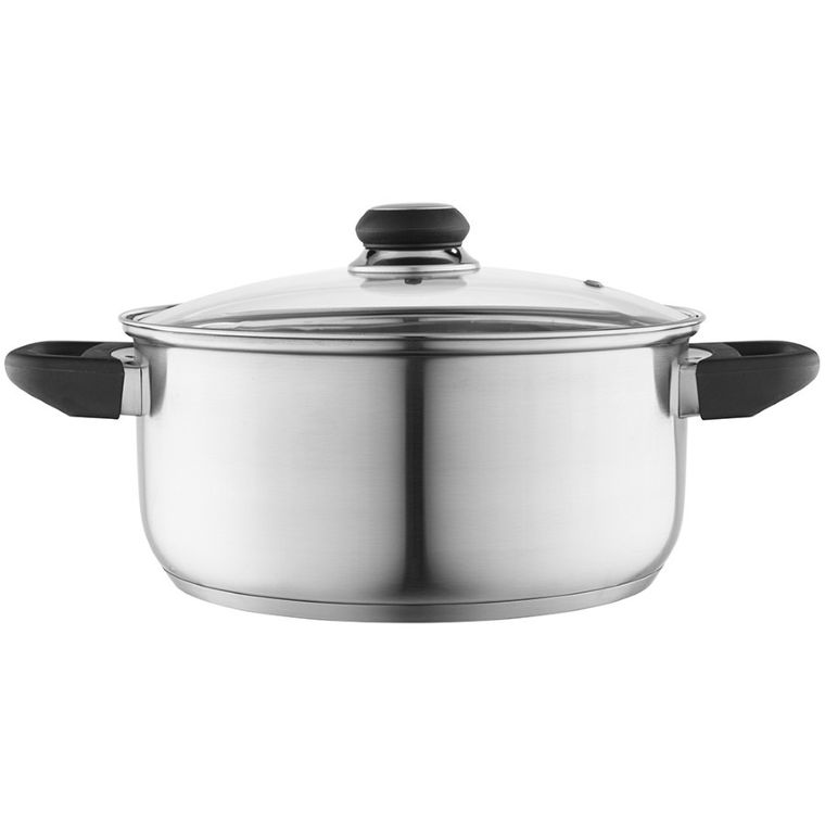 Altom Design, Emilio, garnek nierdzewny z pokrywą szklaną, 4,2l, 24 cm