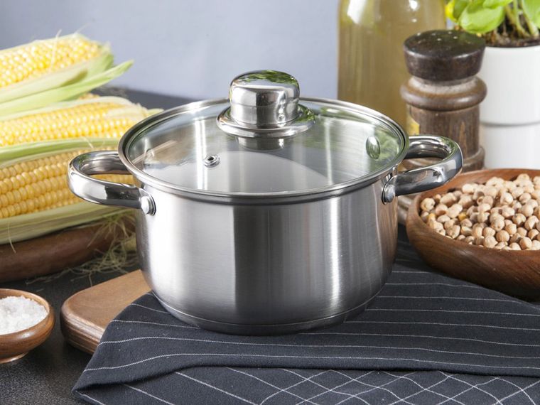 Altom Design, Fabio, garnek nierdzewny z pokrywą szklaną, 1,9l, 16 cm